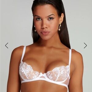 Agent Provocateur Jayce Plunge Underwire Elegant White Lace Bra